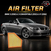 Air Filter 13717797465 & LX1640 E1004L Compatible With BMW 3 (E90) & 3 Convertible (E93) & X1 (E84)Tag : 33