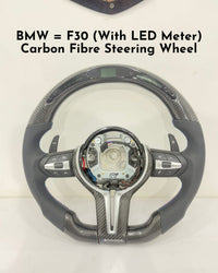 BMW Carbon Fiber Steering Wheel (With LED Meter) Compatible With BMW For X5 X6 F30