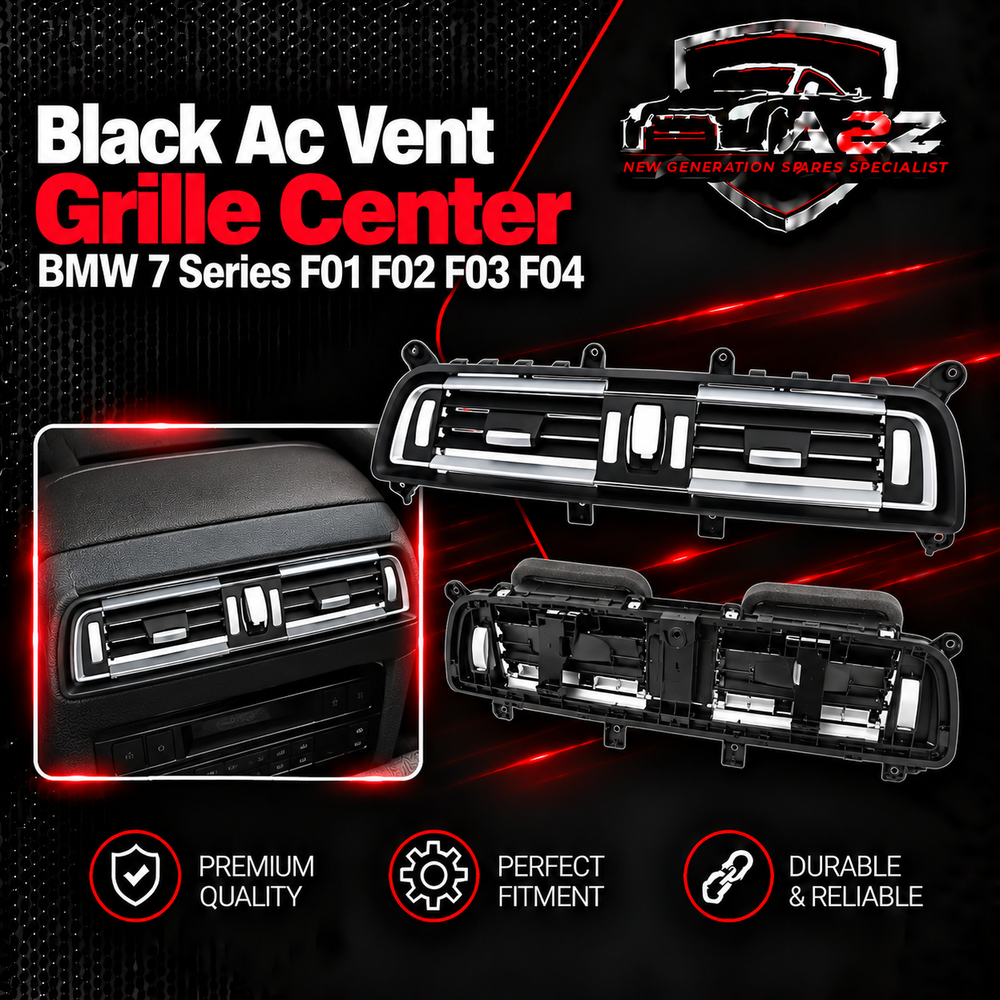 Black Ac Vent Grille Center 64229115860 & Rear 64229118249 Compatible With BMW 7 Series F01 F02 F03 F04