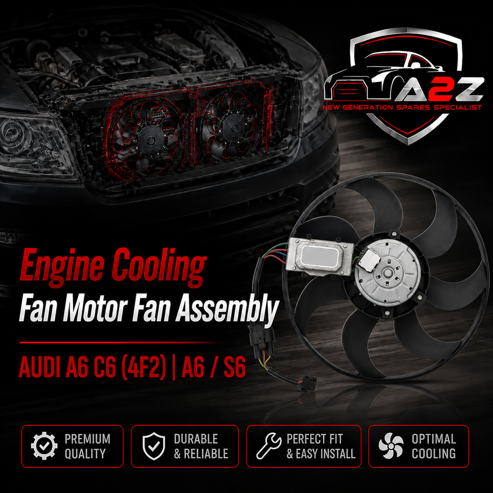 Engine Cooling Fan Motor Fan Assembly 4F0959455E Compatible With AUDI A6 C6 (4F2) | A6 / S6