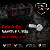 Engine Cooling Fan Motor Fan Assembly 4F0959455E Compatible With AUDI A6 C6 (4F2) | A6 / S6