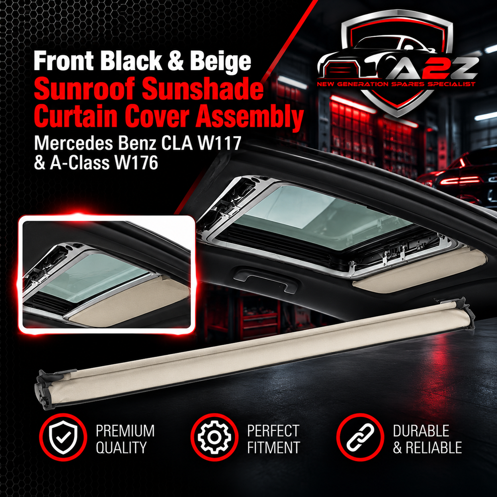 Front Black & Beige Sunroof Sunshade Curtain Cover Assembly Compatible With Mercedes Benz CLA W117 & A-Class W176
