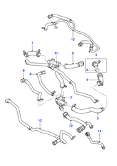 Thermostat Housing C2Z11669 LR062085 LR033675 LR039254 Compatible With DISCOVERY IV (L319) | LR4 DISCOVERY V (L462) RANGE ROVER IV (L405) RANGE ROVER SPORT I (L320)