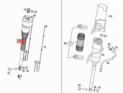 Rear Right Air Suspension Shock Absorber Strut 2213205613 2213201338 2213201438 2213205513 Compatible With MERCEDES-BENZ S-CLASS (W221, V221)