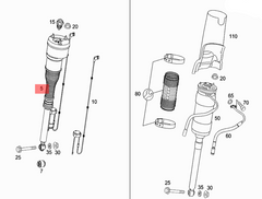 Rear Left Air Suspension Shock Absorber Strut 2213205513 2213202113 2213203613 Compatible With MERCEDES-BENZ S-CLASS (W221, V221)