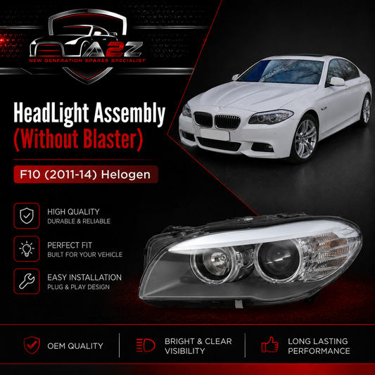 Headlight Headlamp Left Headlight Headlamp Left 63117203241 & Right 63117203242 (Without Blaster) Compatible With BMW 5 Series F10 (2011-14) Helogen Tag No.58