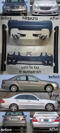 Complete Conversion Bumper Kit Compatible With Mercedes Benz W211 Upgrade To E63 (Tag no.FRBK213) (Shipping Cost Not Included In Price)