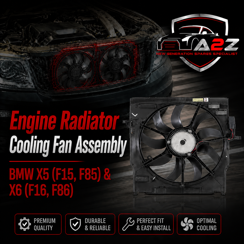 Engine Radiator Cooling Fan Assembly 17427634471 Compatible With BMW X5 (F15, F85) & X6 (F16, F86)