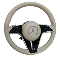 Beige Leather Steering Wheel Compatible With Mercedes Benz W205