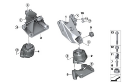 Engine Motor Mount Set Compatible With BMW 5 Series E60 Engine Motor Mount Left 22116761089 & Right 22116761090