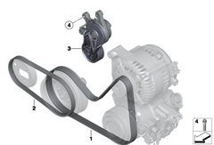 Multi Rib Belt Kit 6PK1005K2 Compatible With BMW 3 (F30, F80), 5 (F10) (CONTINENTAL)