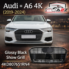 Show Grill Compatible With Audi A6 C8(2019-23) Shiny Silver Chrome Tag No.71