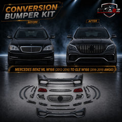A To Z Compatible With Mercedes Benz MI W166 (2012-2016) Τo GLE W166 (2016-2019) Amg63 Upgrade Facelift Conversion Body Kit Bumper Hood Headlight Taillight CC-8543 (Shipping Cost Not Included In Price)