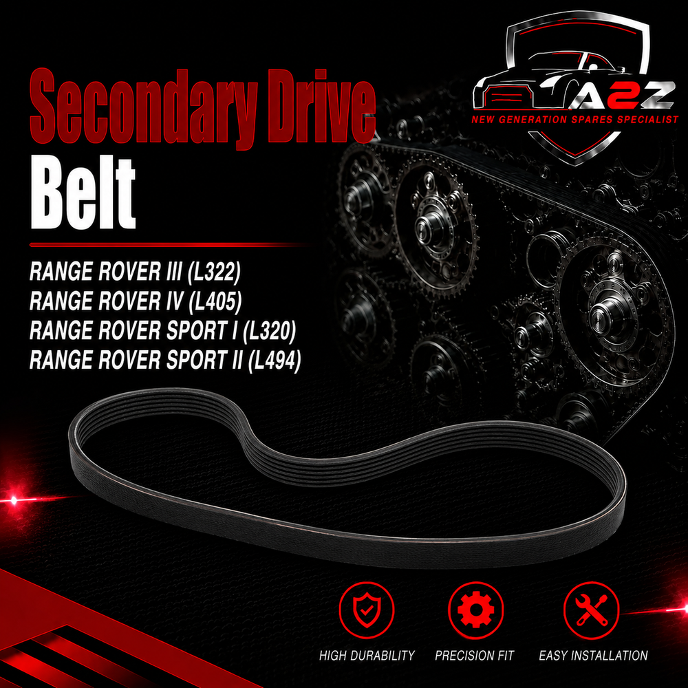 Secondary Drive Belt LR011327 Compatible With RANGE ROVER III (L322) RANGE ROVER IV (L405) RANGE ROVER SPORT I (L320) RANGE ROVER SPORT II (L494)