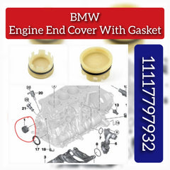 Engine End Cover With Gasket 11117797932 Compatible With BMW