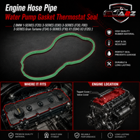 Engine Hose Pipe Water Pump Gasket Thermostat Seal Packing 474.310 11518516207 Compatible With BMW 1-SERIES (F20) 3-SERIES (E90) 3-SERIES (F30, F80) 3-SERIES Gran Turismo (F34) 5-SERIES (F10) X1 (E84) X3 (F25)