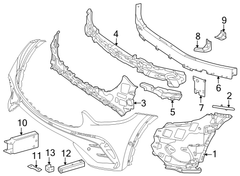 Front Bumper Bracket Left (2548855000) & Right (2548854900) Compatible With Mercedes Benz GLC Class (2020-2024) Tag No.1021