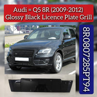 Glossy Black Licence Plate Grill 8R0807285PT94 Compatible With Audi Q5 (8R) (2009-2012)