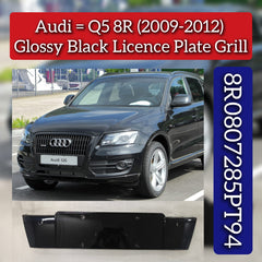 Glossy Black Licence Plate Grill 8R0807285PT94 Compatible With Audi Q5 (8R) (2009-2012)