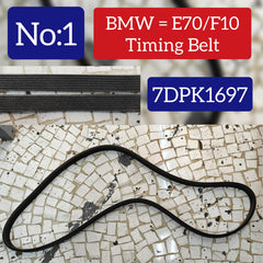 Timing Belt 7DPK1697 11288477788 11287808107 7808107 Compatible With BMW 5 Series (F10) (E70) Tag-BEL-01