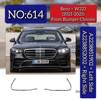 Front Bumper Chrome Left 2238851902 Right 2238852002 Compatible With Mercedes Benz W223 (2021-2025) Tag No.614