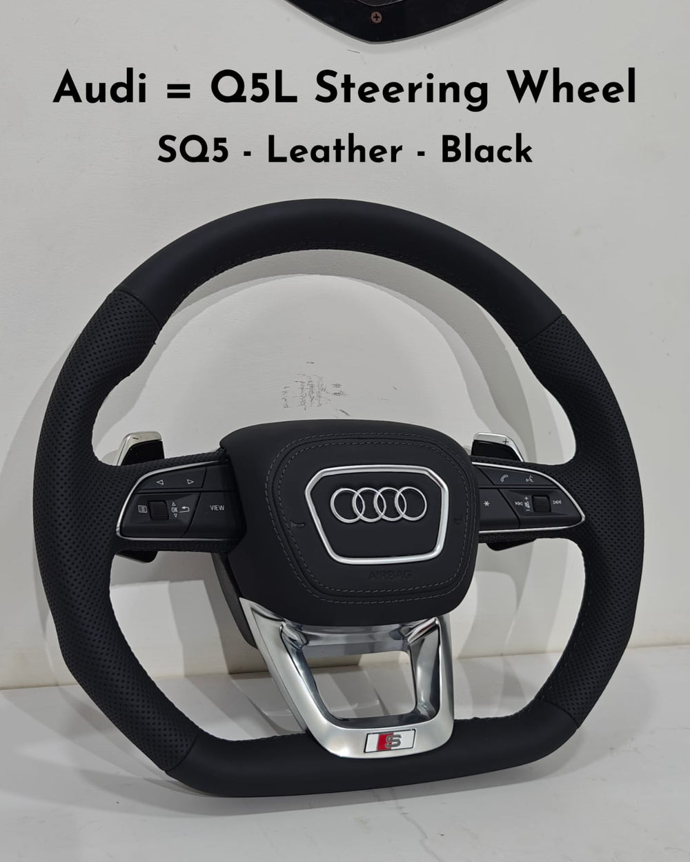 SQ5 Leather Black Steering Wheel Compatible With Audi Q5