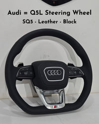 SQ5 Leather Black Steering Wheel Compatible With Audi Q5