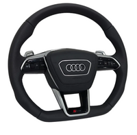 RS6 Leather Black Steering Wheel Compatible With Audi A6 C8
