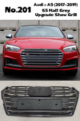 S5 Matt Grey Upgrade Show Grill Compatible With Audi = A5 (2017-19) Tag No.201