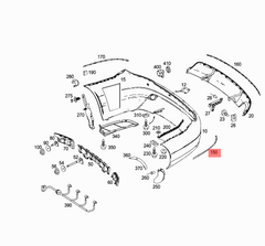 Rear Bumper Chrome Left 2048852921 & Right 2048853021 Compatible With MERCEDES BENZ C-CLASS W204 T-1 2011-2014 Tag No.122
