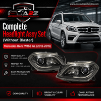 Complete Headlight Assy Set (Without Blaster) Left 1668203459 & Right 1668203559 Compatible With Mercedes Benz W166 GL (2012-2015) Tag No.117