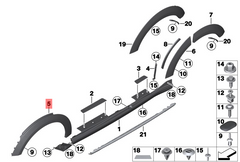 Front Right Wheel Arch (EYEBROW ) 51779800762 Compatible With MINI COUNTRYMAN (R60) Tag No.118
