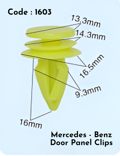 Door Panel Clips (Set of 10) Code:1603 Compatible With Mercedce Benz
