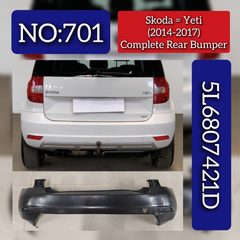 Complete Rear Bumper 5L6807421D Compatible With Skoda Yeti (2014-2017) Tag No.701
