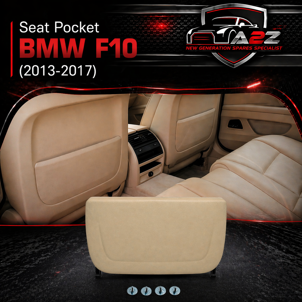 Beige Seat Storage Pocket Cover 52107319048 Compatible With BMW 5 Series F10 T-2(L-Type Fitting)