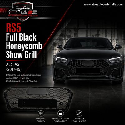 RS5 Full Black Honeycomb Show Grill Compatible With Audi = A5 (2017-19) Tag No.202