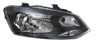 Head Light Black Set Left 6RU941015 & Right Compatible With Volkswagen Polo 2009-2022