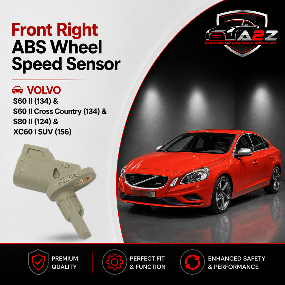 Front Right ABS Wheel Speed Sensor 31423572 30793929 32373144 Compatible With VOLVO S60 II (134) & S60 II Cross Country (134) & S80 II (124) & XC60 I SUV (156)