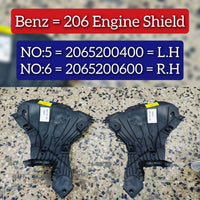 Engine Shield Left 2065200400 Right 2065200600 Compatible With MERCEDES-BENZ C-Class W206 Tag No.5 And 6