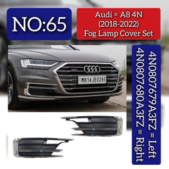 Fog Lamp Cover Left 4N0807679A3FZ & Right 4N0807680A3FZ Compatible With Audi A8 4N (2018-2022) Tag No.65