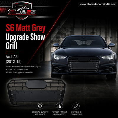 S6 Matt Grey Upgrade Show Grill Compatible With Audi = A6 (2012-15) Tag No.57
