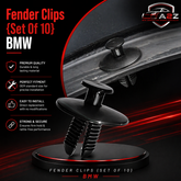 Fender Clips {Set Of 10} Code:1343 Compatible With BMW
