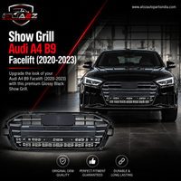 Show Grill Compatible With Audi A4 B9 Facelift(2020-23) Shiny Grey Chrome Tag 32