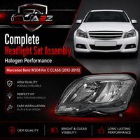 Headlamp Halogen Left 2048200939 & Right 2048201039 Compatible With Mercedes Benz W204 For C CLASS (2012-2015)