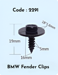 Fender Clips (Set of 10) Code:2291 Compatible With BMW