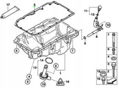 Engine Oil Sump Gasket Oil Pan Chamber Packing Seal 492.050 11137807302 Compatible With BMW 3-SERIES (E90) 5-SERIES (E60) X1 (E84) X3 (E83) Tag No.40