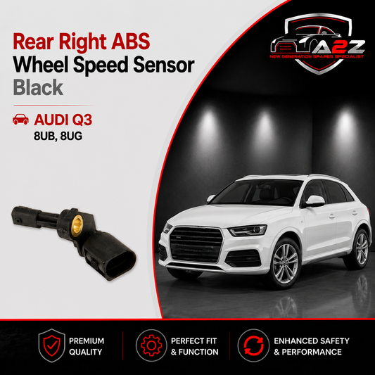 Rear Right ABS Wheel Speed Sensor Black WHT003858 1K0927808 Compatible With AUDI Q3 8UB, 8UG