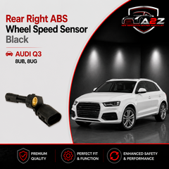 Rear Right ABS Wheel Speed Sensor Black WHT003858 1K0927808 Compatible With AUDI Q3 8UB, 8UG