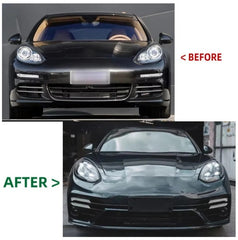 A To Z Compatible With Porsche Panamera 970 2009-2016 970.1970.2 Upgrade Facelift Convert To 2017 Turbo 7 Style Modified Bumper Headlights Bodykit Front CC-9832 (Shipping Cost Not Included In Price)