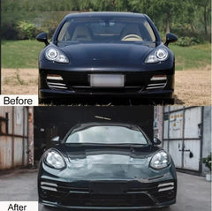 A To Z Compatible With Porsche Panamera 970 2009-2016 970.1970.2 Upgrade Facelift Convert To 2017 Turbo 7 Style Modified Bumper Headlights Bodykit Front CC-9832 (Shipping Cost Not Included In Price)